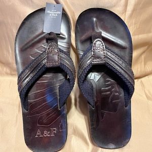 Men’s Leather Sandals - Abercrombie & Fitch Flip Flops New with Tags!